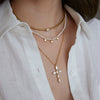 Women's Geometric Acrylic Pearl Necklace With Stainless Steel Chain And Pvd Gold Plated Pendant Lobster Clasp