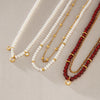 Women's Geometric Acrylic Pearl Necklace With Stainless Steel Chain And Pvd Gold Plated Pendant Lobster Clasp