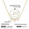 Women's Geometric Acrylic Pearl Necklace With Stainless Steel Chain And Pvd Gold Plated Pendant Lobster Clasp