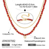 Women's Geometric Acrylic Pearl Necklace With Stainless Steel Chain And Pvd Gold Plated Pendant Lobster Clasp