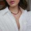 Women's Geometric Acrylic Pearl Necklace With Stainless Steel Chain And Pvd Gold Plated Pendant Lobster Clasp