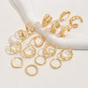 Women's Geometric Adjustable Open Ring Set Zinc Alloy Fashion Rings With Polished Plated Finish