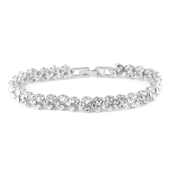 Women's Geometric Alloy And Rhinestone Bracelet With Electroplated Die Cast Crystal Inlay Fashion Jewelry