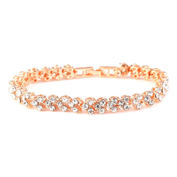 Women's Geometric Alloy And Rhinestone Bracelet With Electroplated Die Cast Crystal Inlay Fashion Jewelry