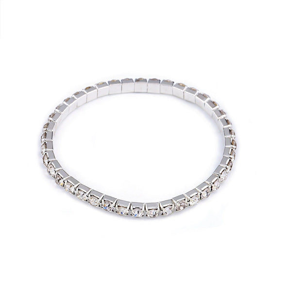 Women's Geometric Alloy Bracelet With Rhinestone Inlay Diamond Cut Style Crystal Fashion Jewelry