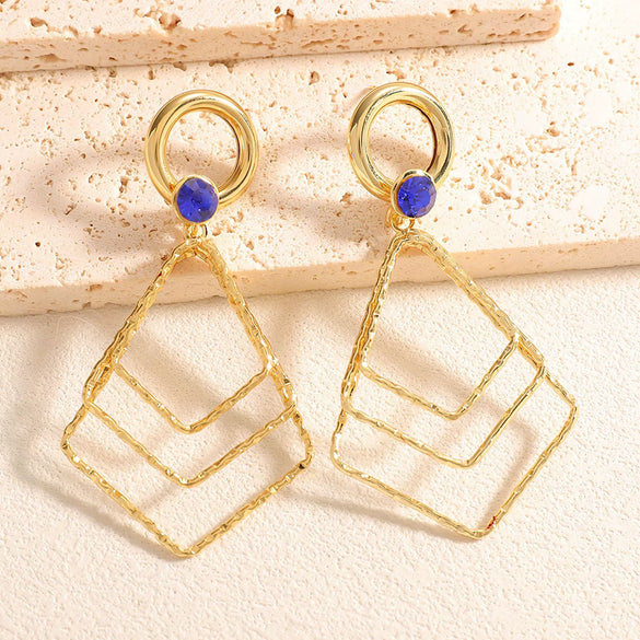 Women's Geometric Alloy Drop Earrings With Stainless Steel Ear Needles Electroplated Exaggerated Fashion Jewelry Wholesale