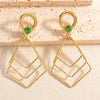 Women's Geometric Alloy Drop Earrings With Stainless Steel Ear Needles Electroplated Exaggerated Fashion Jewelry Wholesale