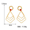 Women's Geometric Alloy Drop Earrings With Stainless Steel Ear Needles Electroplated Exaggerated Fashion Jewelry Wholesale