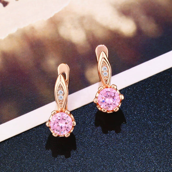 Women's Geometric Alloy Earrings With Gold Plated Artificial Gemstone Inlay Simple Delicate Fashion Jewelry