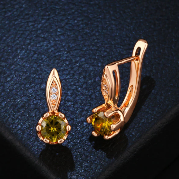 Women's Geometric Alloy Earrings With Gold Plated Artificial Gemstone Inlay Simple Delicate Fashion Jewelry