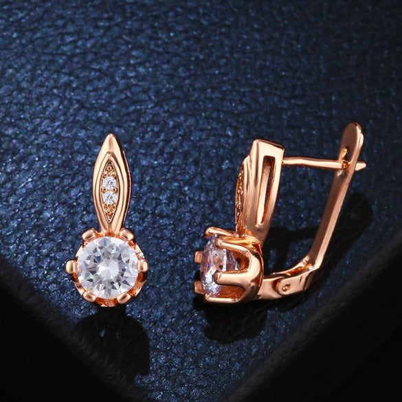 Women's Geometric Alloy Earrings With Gold Plated Artificial Gemstone Inlay Simple Delicate Fashion Jewelry