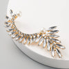 Women's Geometric Alloy Rhinestone Tassel Ear Clip Earrings With Exaggerated Fashion Design