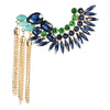 Women's Geometric Alloy Rhinestone Tassel Ear Clip Earrings With Exaggerated Fashion Design