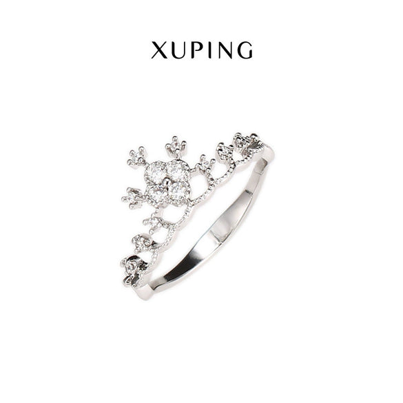 Women’s Geometric Alloy Ring With Gemstone Accent White Gold Plated Electroplated High End Minimal Style