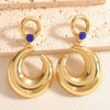 Women's Geometric Alloy Statement Stud Earrings With Electroplated Finish And Stainless Steel Posts Fashion Jewelry Accessories