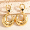 Women's Geometric Alloy Statement Stud Earrings With Electroplated Finish And Stainless Steel Posts Fashion Jewelry Accessories
