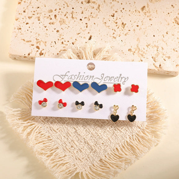 Women's Geometric Alloy Stud Earrings With Steel Posts Electroplated Light Luxury Small Earring Set