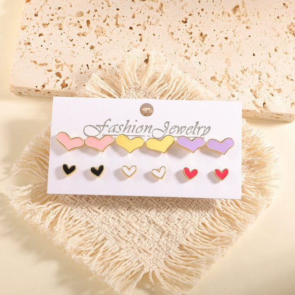 Women's Geometric Alloy Stud Earrings With Steel Posts Electroplated Light Luxury Small Earring Set