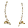Women's Geometric Arc Alloy Ear Cuff Earrings With Long Zircon Detail Electroplated Finish And Stainless Steel Posts