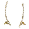Women's Geometric Arc Alloy Ear Cuff Earrings With Long Zircon Detail Electroplated Finish And Stainless Steel Posts