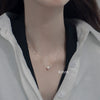 Women's Geometric Artificial Crystal Pendant Necklace With Silver Box Chain And Electroplated Clavicle Chain Design