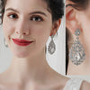 Women's Geometric Baroque Round Metal Earrings With Rhinestone Details For Banquets Parties And Photography
