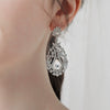 Women's Geometric Baroque Round Metal Earrings With Rhinestone Details For Banquets Parties And Photography