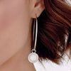 Women's Geometric Big Circle Earrings With Silver Needle And Copper Electroplated Retro Light Luxury Style