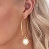 Women's Geometric Big Circle Earrings With Silver Needle And Copper Electroplated Retro Light Luxury Style