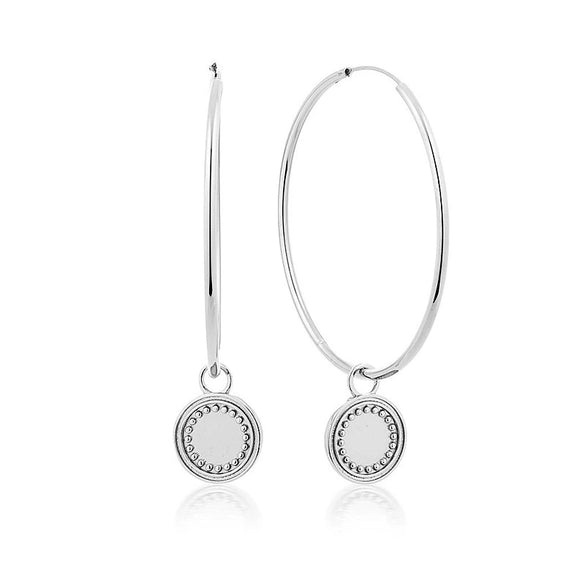Women's Geometric Big Circle Earrings With Silver Needle And Copper Electroplated Retro Light Luxury Style