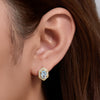 Women's Geometric Blue Natural Topaz Sterling Silver Earrings Set With Precious Stones