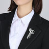 Women's Geometric Bow Brooch Copper Pin With Microinlaid Zircon And Electroplated Finish For Elegant Accessories