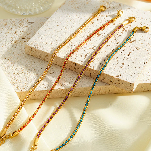 Women's Geometric Braided Stainless Steel Bracelet With Vacuum Plated Gold Tone Finish And Minimalist Fashion Design