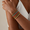 Women's Geometric Braided Stainless Steel Bracelet With Vacuum Plated Gold Tone Finish And Minimalist Fashion Design