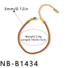 Women's Geometric Braided Stainless Steel Bracelet With Vacuum Plated Gold Tone Finish And Minimalist Fashion Design