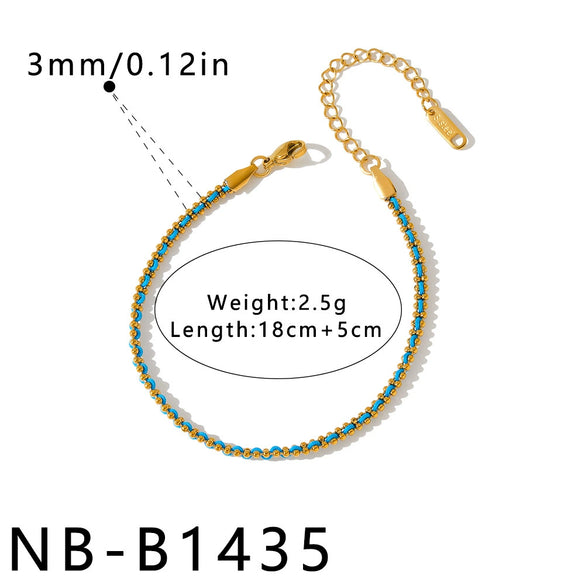 Women's Geometric Braided Stainless Steel Bracelet With Vacuum Plated Gold Tone Finish And Minimalist Fashion Design