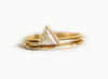 Women’s Geometric Brass And White Steel Couple Ring Set Diamond Cut Gold Tone Index Finger Rings Versatile Fashion Jewelry
