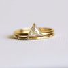 Women’s Geometric Brass And White Steel Couple Ring Set Diamond Cut Gold Tone Index Finger Rings Versatile Fashion Jewelry