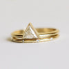 Women’s Geometric Brass And White Steel Couple Ring Set Diamond Cut Gold Tone Index Finger Rings Versatile Fashion Jewelry
