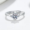 Women's Geometric Bud Moissanite Ring In S925 Sterling Silver With Electroplated Finish Adjustable Open Ring