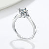Women's Geometric Bud Moissanite Ring In S925 Sterling Silver With Electroplated Finish Adjustable Open Ring