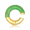 Women's Geometric C Shape Full Rhinestone Ear Clip Earrings Copper With Electroplated Gold Finish No Piercing Fashion Jewelry