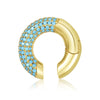 Women's Geometric C Shape Full Rhinestone Ear Clip Earrings Copper With Electroplated Gold Finish No Piercing Fashion Jewelry