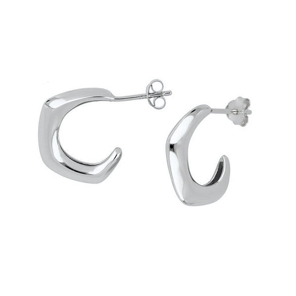 Women's Geometric C Shaped Earrings With Silver Needle And Copper Electroplated Fashion Ear Buckles