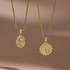Women's Geometric Cartoon Character Stainless Steel Necklace With Pvd Furnace Vacuum Real Gold Plating
