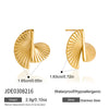 Women's Geometric Carved Stud Earrings With Multilayer Design Stainless Steel And Titanium Steel Posts Pvd Gold Plating