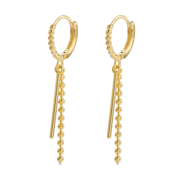 Women's Geometric Chain Earrings In Sterling Silver With Electroplated Finish Fashion Jewelry