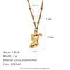 Women's Geometric Christmas Pendant Necklace In Stainless Steel With Vacuum Gold Plating And Lobster Clasp