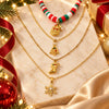 Women's Geometric Christmas Pendant Necklace In Stainless Steel With Vacuum Gold Plating And Lobster Clasp
