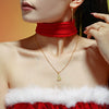 Women's Geometric Christmas Tree Zircon Pendant Collarbone Necklace In Stainless Steel With Pvd Gold Plating Romantic Gift Jewelry